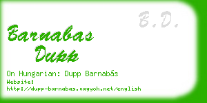barnabas dupp business card